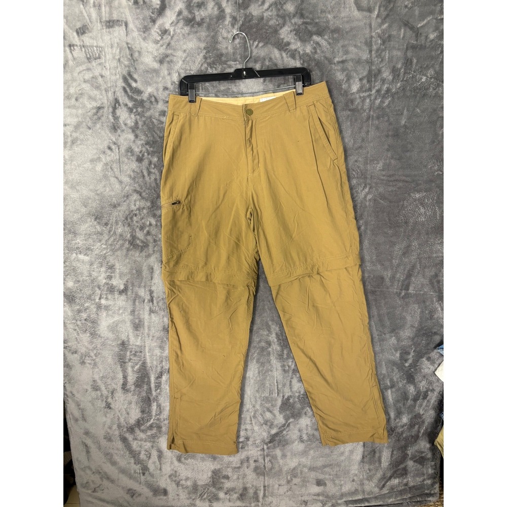 Marmot Mens Convertible Hiking Pants Khaki Tan Zip Off Cargo Trousers 35x30